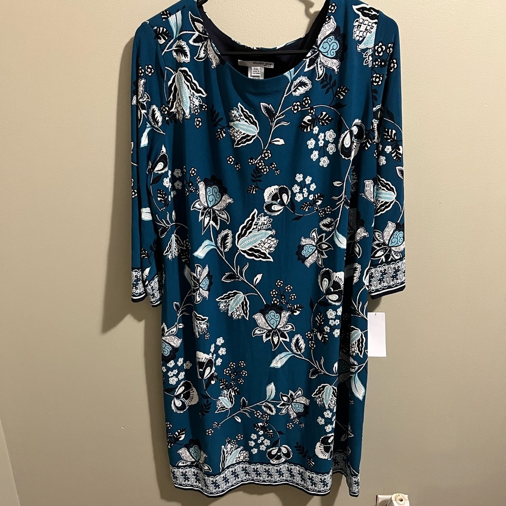 Navy Floral Dress